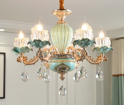 Modern Chandeliers Home Decor Flower Chandelier Living Room Decoration Nordic Crystal Light Fixture