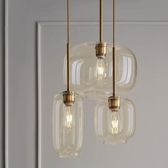 Nordic Glass Suspension Luminaire Clear Cognac Nordic Hanging Pendant Lamp Hallway Dining Room Bar