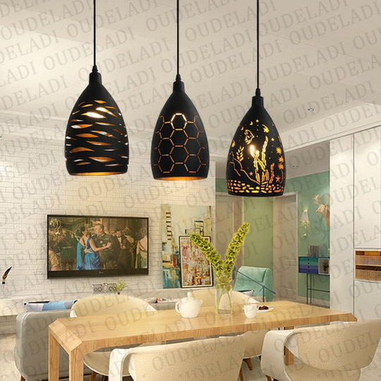 Ac85 - 265V 12W Led Pendant Light Iron Hollow Metal Cage Lamp Living Room Restaurant Shop Bar