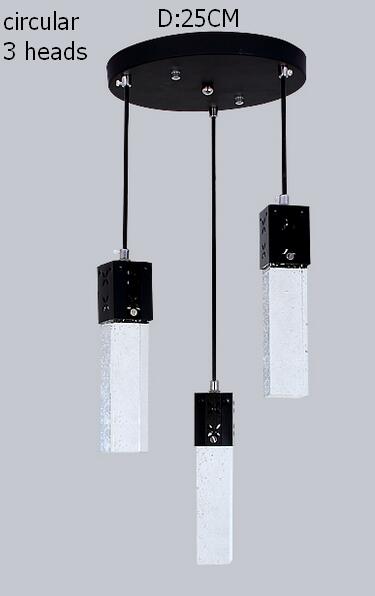 Crystal Pendant Light 3 Head Led Lights Bubble New Modern Column Pendant Lamp Pyramid Transparent