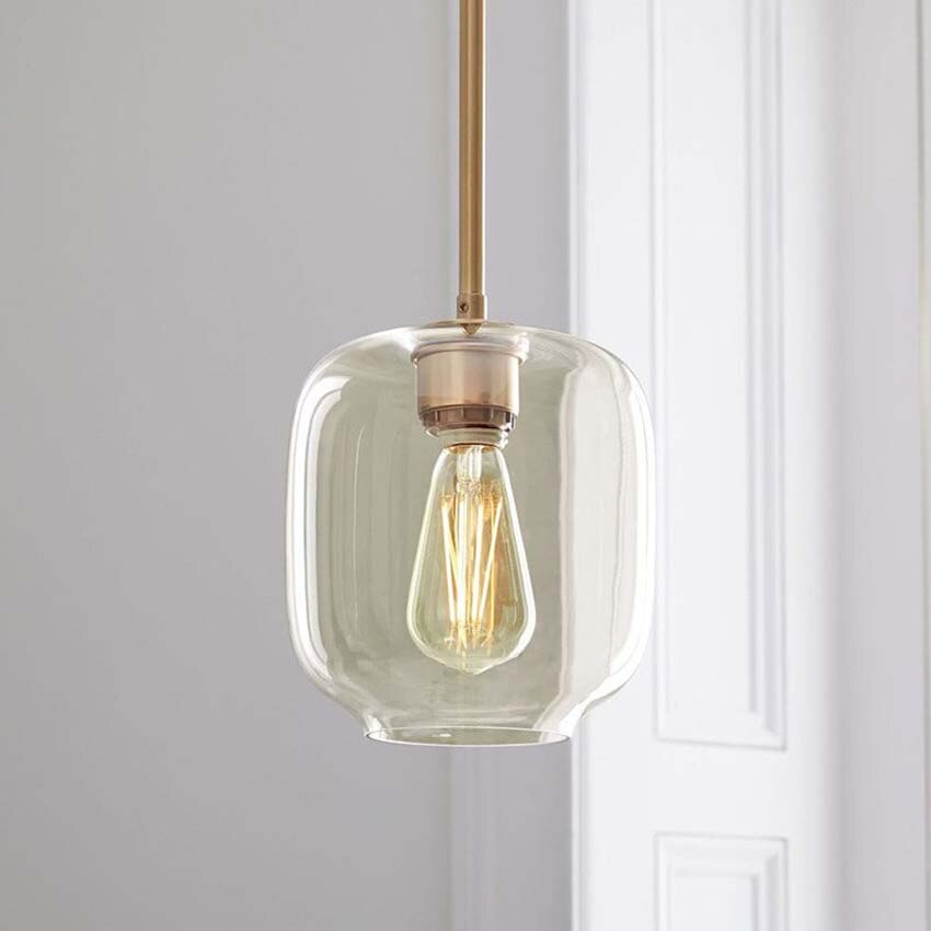 Nordic Glass Suspension Luminaire Clear Cognac Nordic Hanging Pendant Lamp Hallway Dining Room Bar