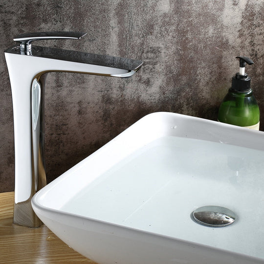 Brass Single Lever Hot And Cold Chrome/Gold Tall Bathroom Basin Faucet Sink Tall Sink Faucet
