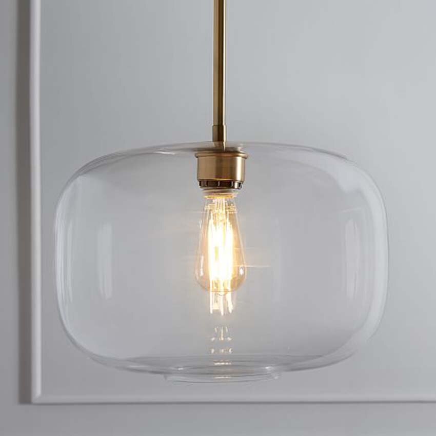 Nordic Glass Suspension Luminaire Clear Cognac Nordic Hanging Pendant Lamp Hallway Dining Room Bar