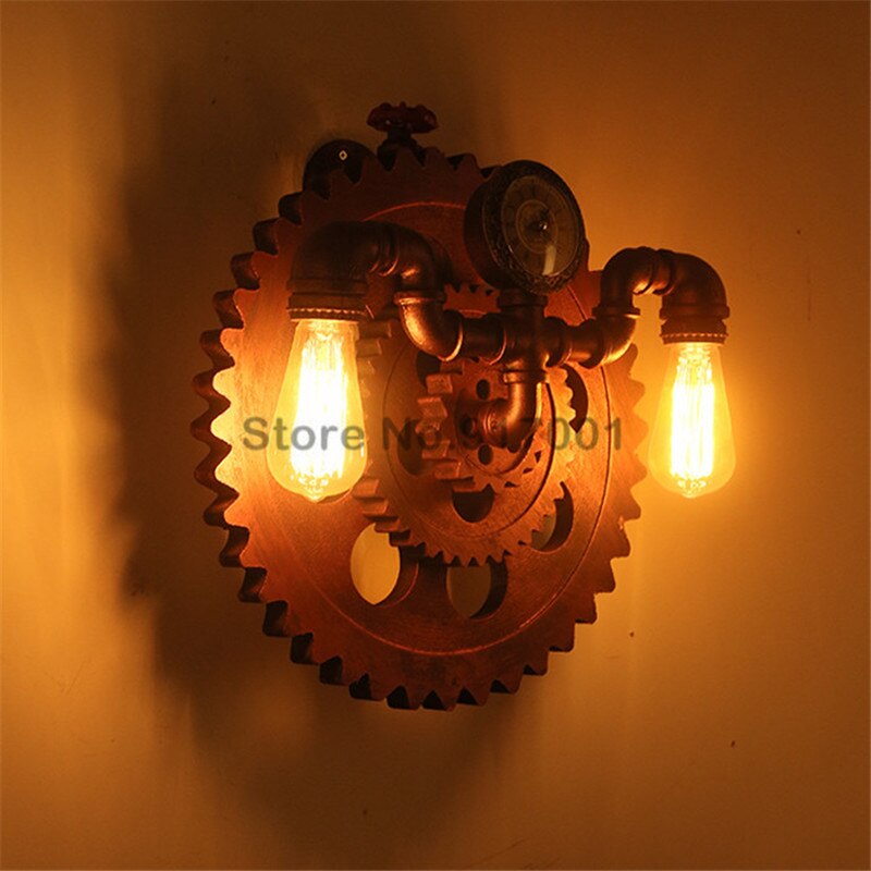 Creative Retro Personality Loft Industrial Wind Wall Lamp Restaurant Bar Coffee Shop Bedroom Gear
