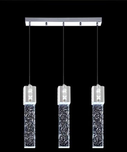Crystal Pendant Light 3 Head Led Lights Bubble New Modern Column Pendant Lamp Pyramid Transparent