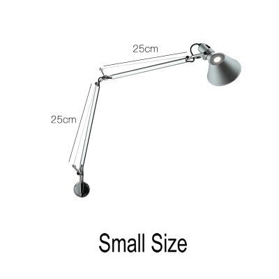 American Industrial Wall Light Black Silver E27 Rotatable Long Arm Lamp With Switch For Bedside