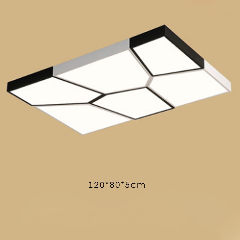 Modern Minimalist Led Ceiling Lamp Creative Geometric Black / White Dimmable Nordic Living Room