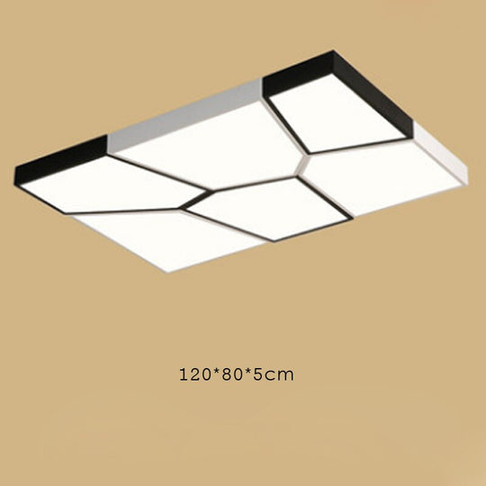 Modern Minimalist Led Ceiling Lamp Creative Geometric Black / White Dimmable Nordic Living Room