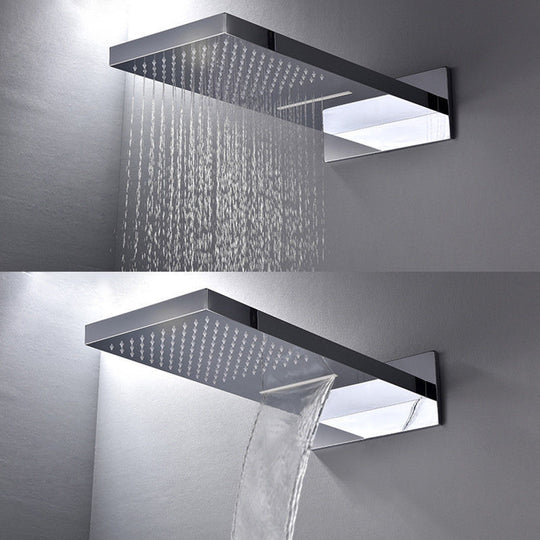 Wall Mount Thermostatic Bathroom Rain Waterfall Shower Faucets Chrome Set Bathtub Mixer Faucet Tap