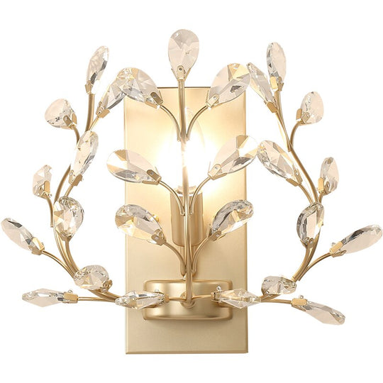 E14 Wall Sconce Crystal Light Simple And Creative Bedroom Bedside Lamp Lights Gold/Sliver For Home