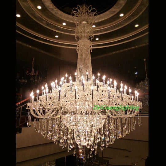 Transparent Large Crystal Chandeliers Engineering Lights Creative Personality Staircase Luminaire
