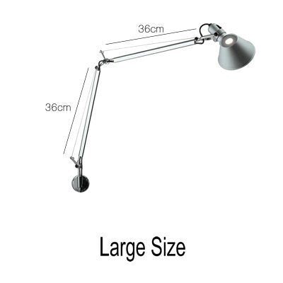 American Industrial Wall Light Black Silver E27 Rotatable Long Arm Lamp With Switch For Bedside
