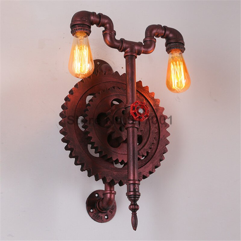 Vintage Loft Industrial Wall Lamp Coffee Shop Restaurant Bar Gear Decoration Lighting Fixture Retro