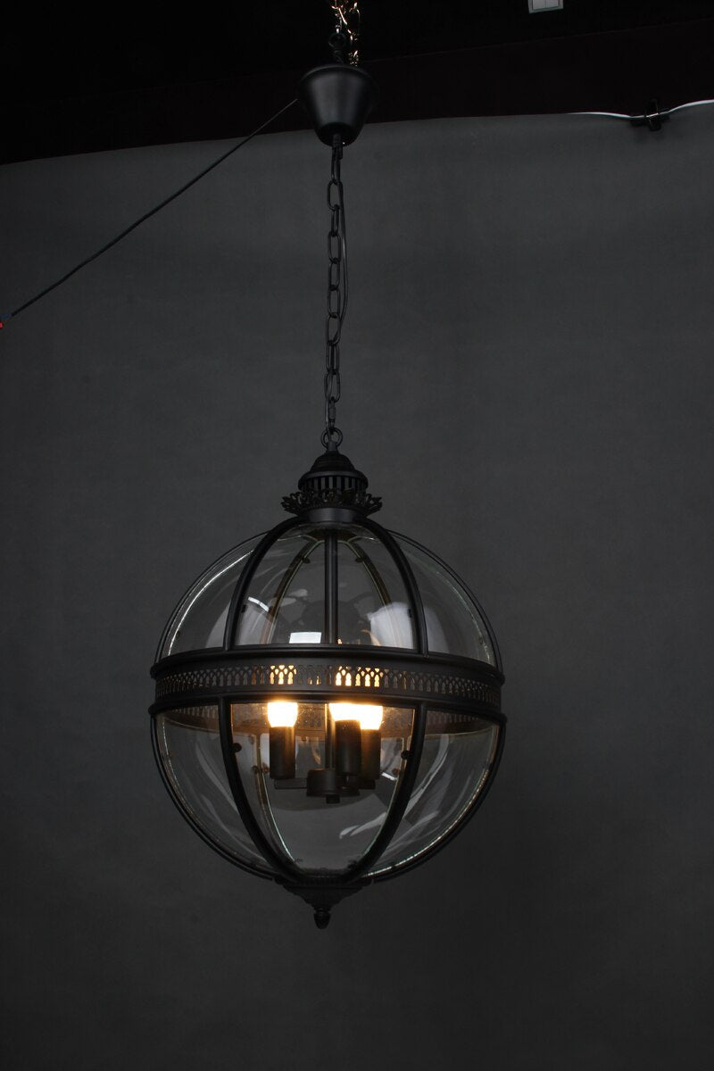 Vintage Loft Globe Pendant Lights Wrought Iron Glass Shade Kitchen Light Dinning Hanging Lamps Bar