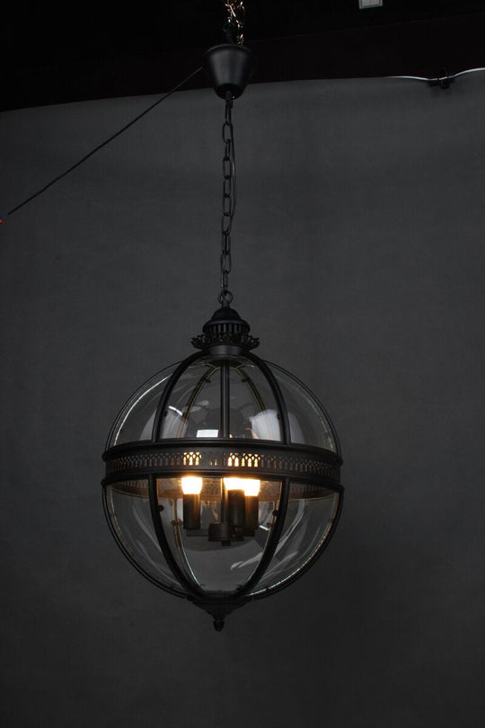 Vintage Loft Globe Pendant Lights Wrought Iron Glass Shade Kitchen Light Dinning Hanging Lamps Bar