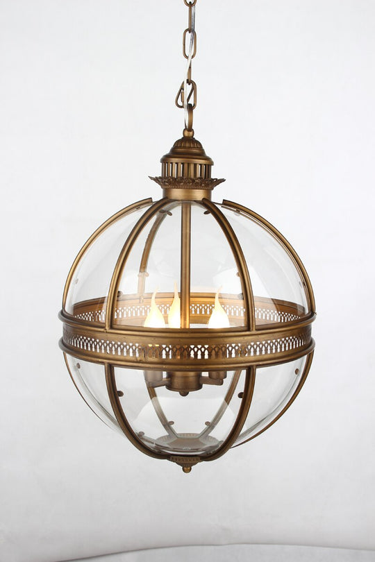 Vintage Loft Globe Pendant Lights Wrought Iron Glass Shade Kitchen Light Dinning Hanging Lamps Bar