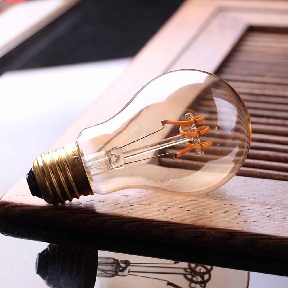 Retro Dimmable Led Edison Bulb E27 3W Gold Spiral Filament St64 G125 Ampoule Lamp Incandescent