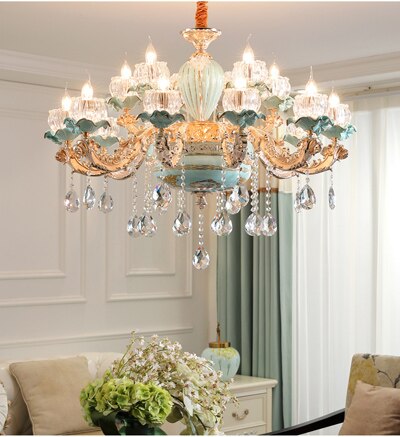 Modern Chandeliers Home Decor Flower Chandelier Living Room Decoration Nordic Crystal Light Fixture