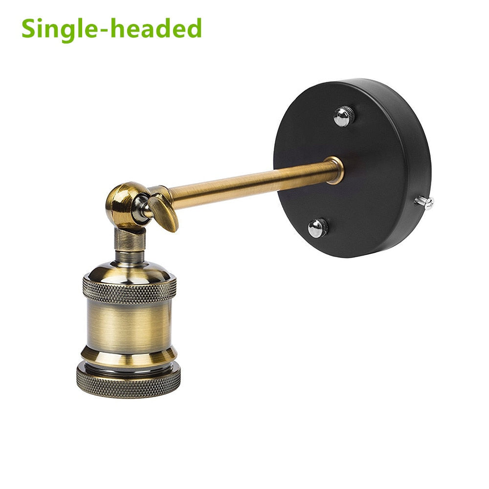 Double Head E27 Base Led Wall Light Decorative Lights Retro Classical Style Copper Lamp For Bedroom