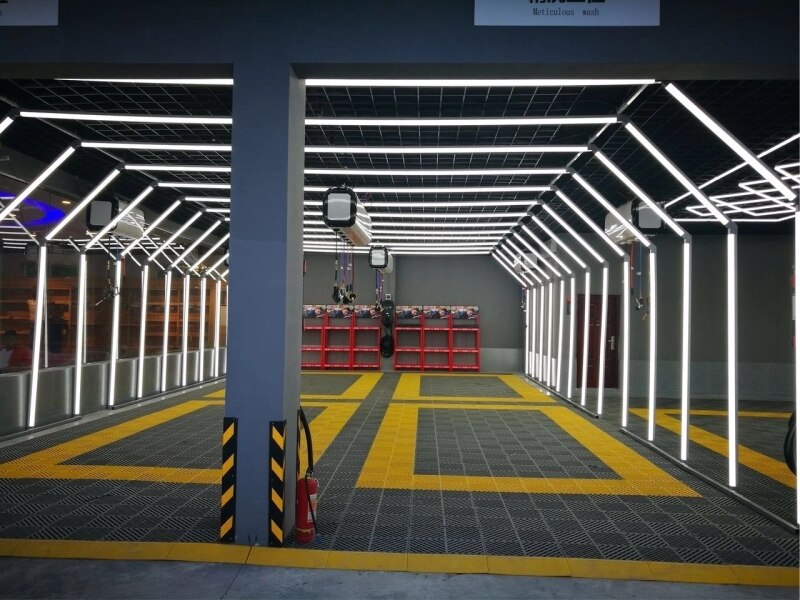 Tunnel 3D Car Wash Price China Industrial Linear Anti - Glare Ceiling Light Care Cleaning