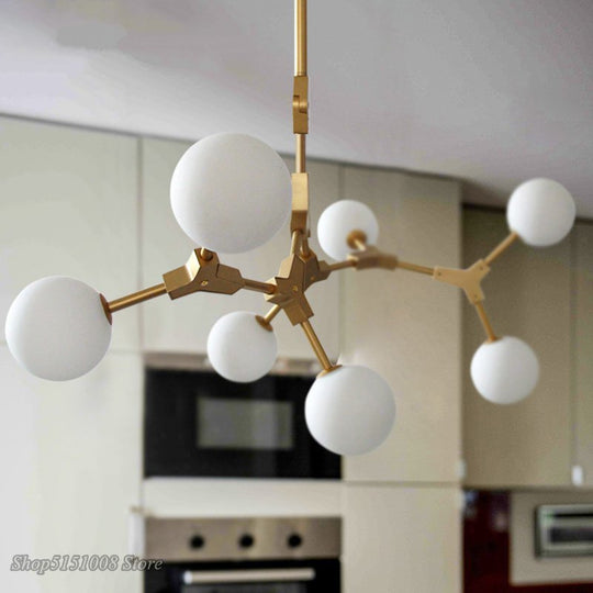 Nordic Living Room Chandelier Lighting Modern Art Dinning Room Bedroom Iron Tree Stick Hanging