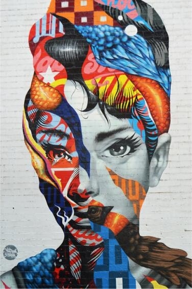 Abstract Woman Portrait Graffiti Canvas - Modern Art For Living Room Decor 40X60Cm Unframed / Jk757