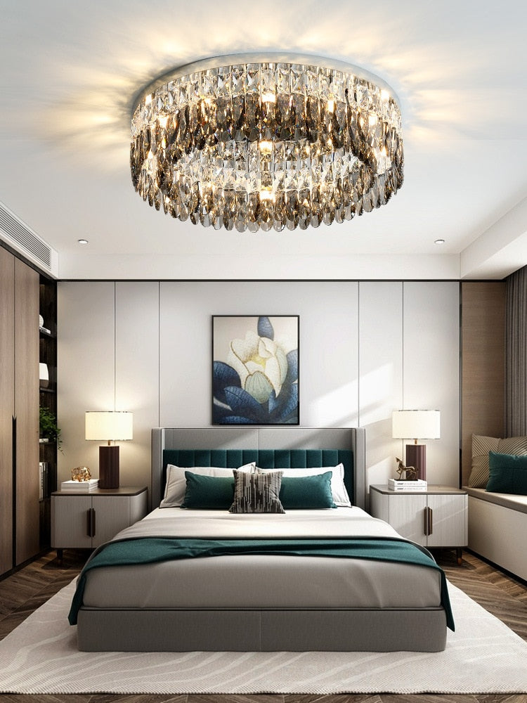 Nordic Living Room Simple Modern Atmospheric Bedroom Lamp Chrome Silver Ceiling Home Creative