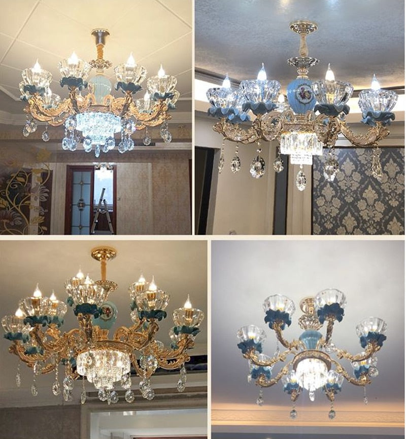 Luxury Ceramic Chandelier Atmosphere Living Room Hanging Hall Light Bedroom Restaurant Contemporary