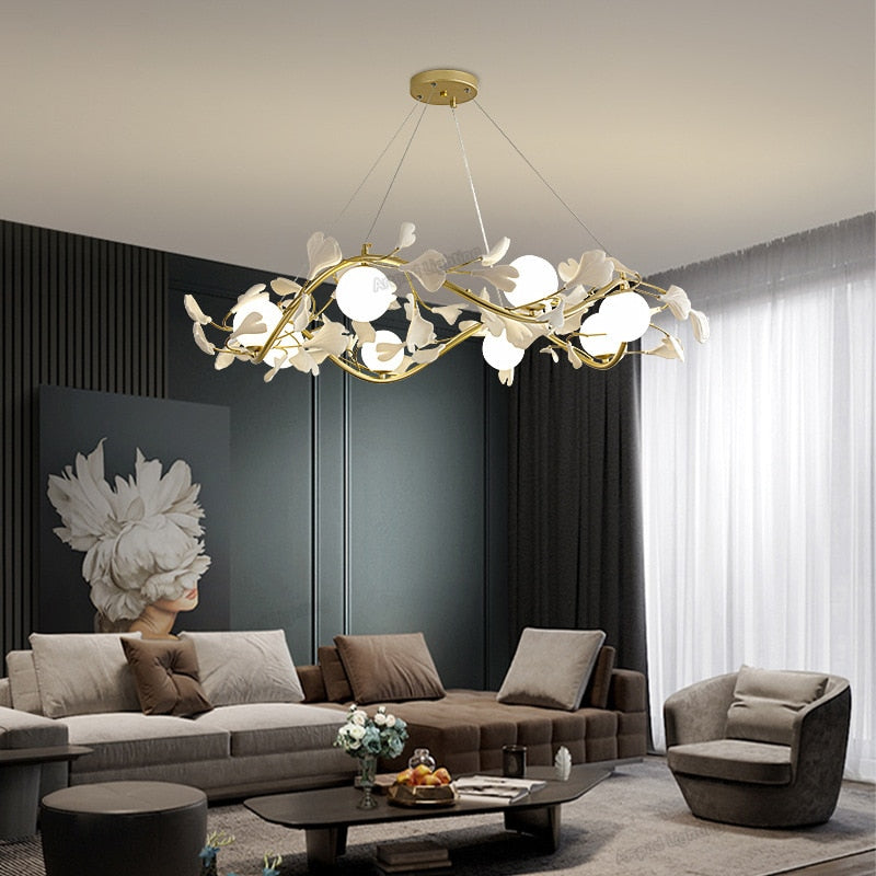 Nordic Pendant Lamp Luxury Living Room Decoration Chandelier Modern Romantic Petal Bedroom Indoor