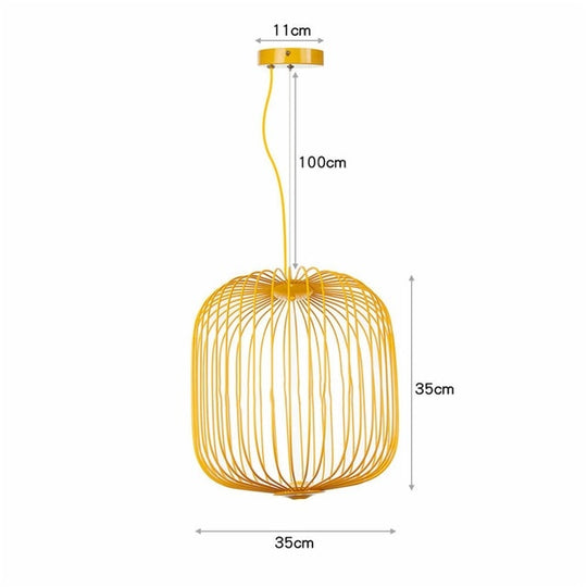 Nordic Foscarini Spokes Chandelier Art Iron Bird Cage Led Creative Villa Lobby Living Dining Room