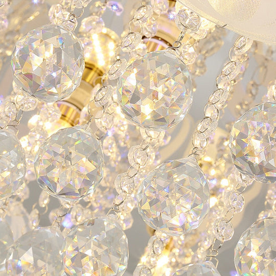 American Restaurant Stainless Steel Led Ceiling Light Modern Home Deco Lamp Crystal Glass Living