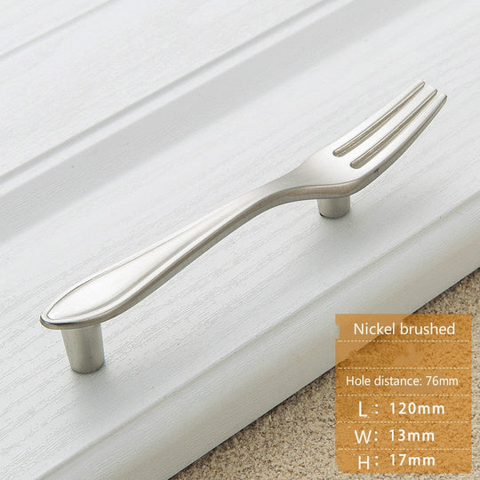 Creative Cutlery Furniture Cabinet Handle Knife And Fork Spoon Black Cupboard Kitchen Knobs Drawer