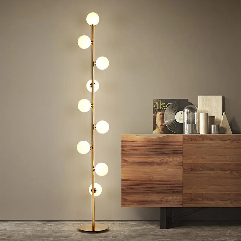 Modern Led Floor Lamp Glass Ball Gold Lamps For Living Room Bedroom Study Nordic Home Decor Light