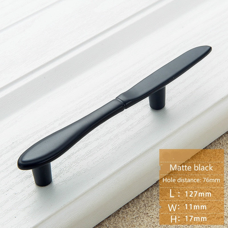 Creative Cutlery Furniture Cabinet Handle Knife And Fork Spoon Black Cupboard Kitchen Knobs Drawer