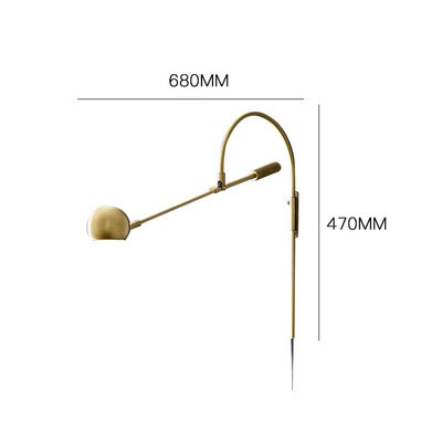 Post - Modern Style Creative Rotating Wall Lamp Art Design Parlor Bedside Study Led Gold / Warm