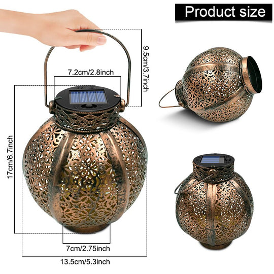 Retro Hollow Solar Lanterns: Unique Hanging Decor For Gazebos And Patios Lights