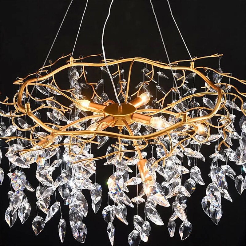 Modern Led Crystal Chandelier Lighting Luxury Home Decor Lamp For Living Room Hotel Hall Villa Art
