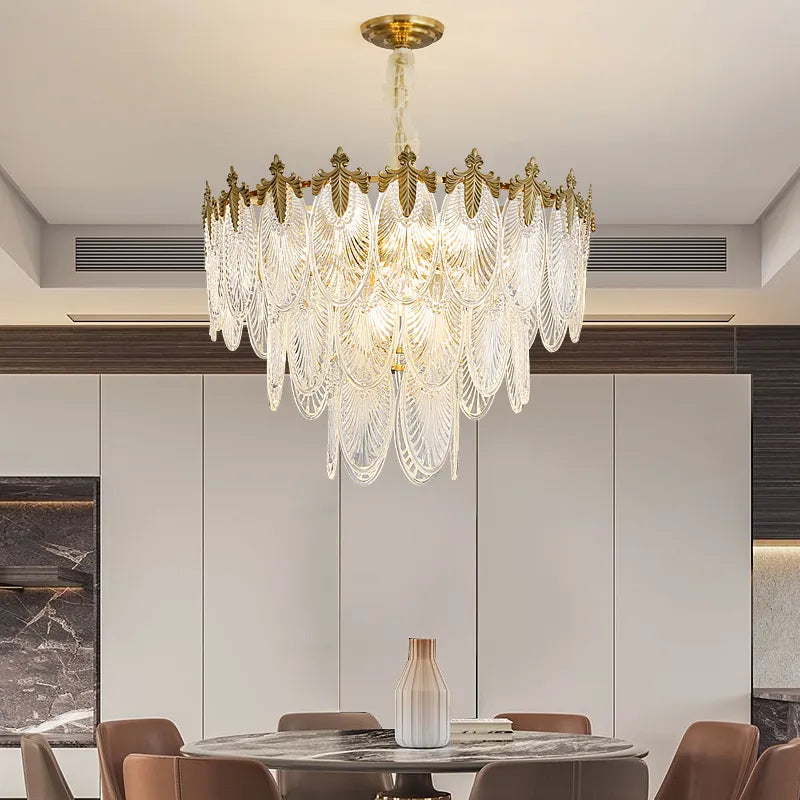 Lyric - Modern French Style Light Luxury Round Glass Chandelier Versatile And Creative Lighting For