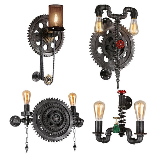 Industrial Light Design Wall Lamp Restaurant Coffee Shop Bar American Retro Gear Creative Bedroom