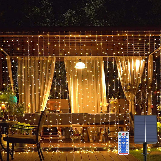 Solar - Powered Led Icicle Curtain Lights: Perfect For Gazebo And Party Decor Colorful / 3Mx1M