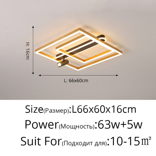 Nordic Bedroom Ceiling Lamp Modern Minimalist Style With Spotlight Led Master Study 66Cm 63 5W