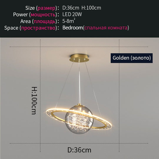 Nordic Planet Light Children’s Room Chandelier Creative Wandering Earth Boy Girl Bedroom Space