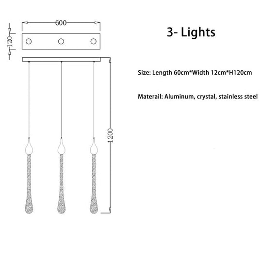 Luxury Pendant Lights Kitchen Island Lighting Rectangle Hanging Lamps Crystal Led Large Staircase