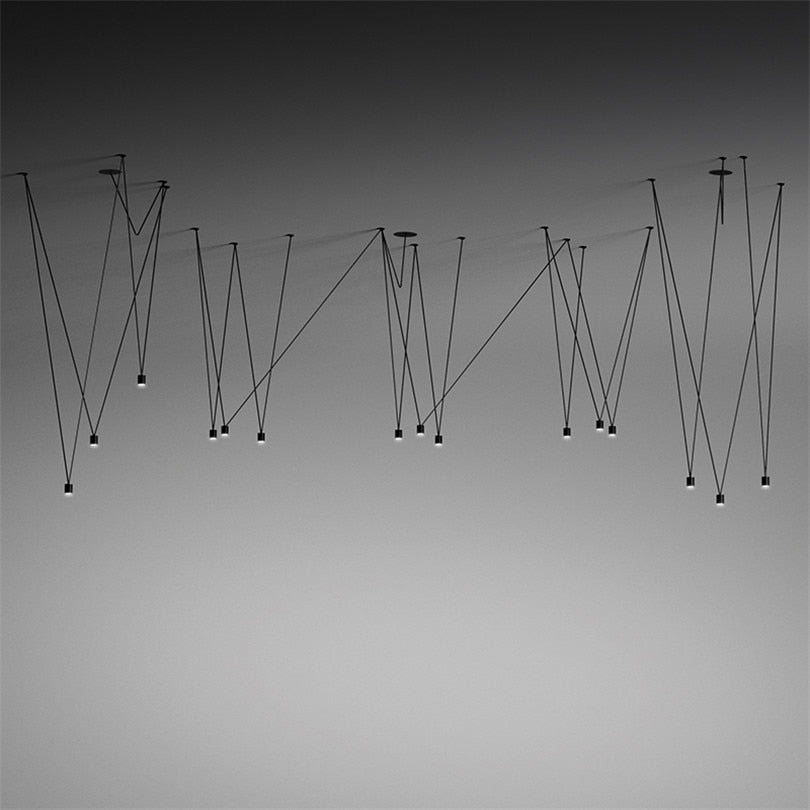 Unique Design Match Line Led Pendant Light Fixture Geometric Diy Wire Hanging Lamp Lustre Home Decor
