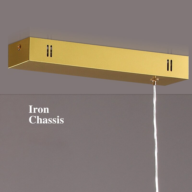 Nordic Modern Minimalist Rectangular Acrylic Dining Room Chandelier Living Iron Cord Pendant