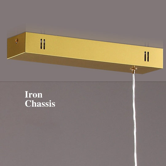 Nordic Modern Minimalist Rectangular Acrylic Dining Room Chandelier Living Iron Cord Pendant