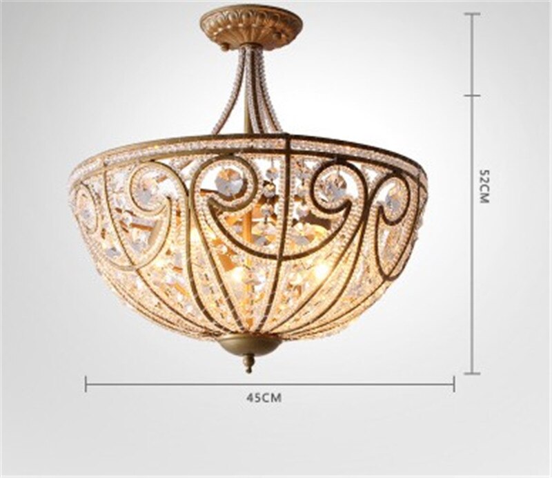 American Ceiling Lamp Wrought Iron Living Room Bedroom Restaurant Lighting Simple Modern Light