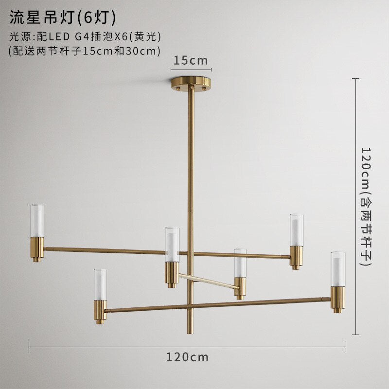 Meteor Chandeliers Lights Post Modern Luxury Living Room Bedroom Hanging Lamp Nordic Villa Adjust