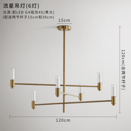 Meteor Chandeliers Lights Post Modern Luxury Living Room Bedroom Hanging Lamp Nordic Villa Adjust