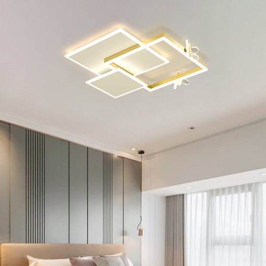 New Chandeliers Nordic Atmosphere Living Room Ceiling Decoration Lamp Modern Minimalist Square